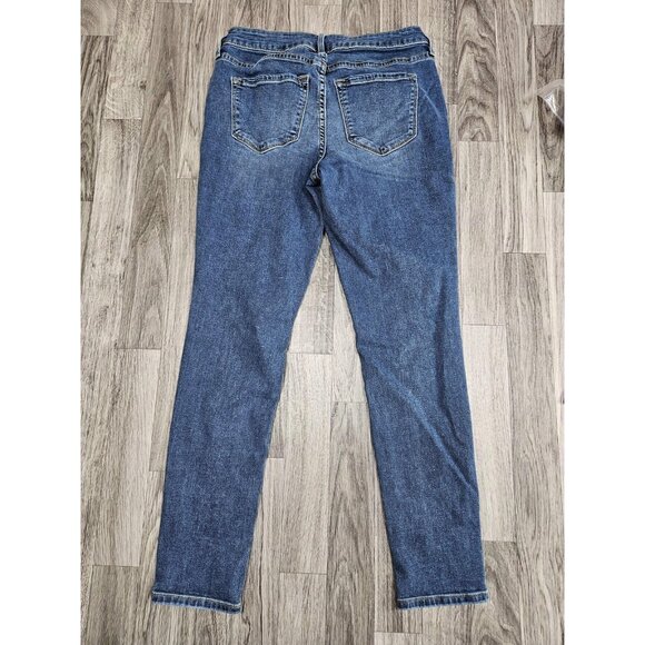 Old Navy Jeans Womens 4 Petite Blue Medium Wash Rockstar Mid-Rise Skinny Stretch - Picture 2 of 11